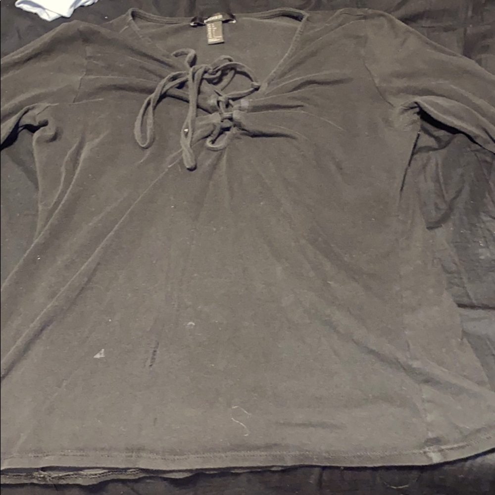 Black cross cross top